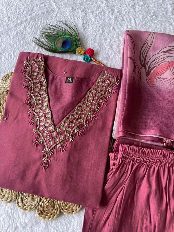 Antique Fashion 1 Kurti Pent Dupatta Set  - XL