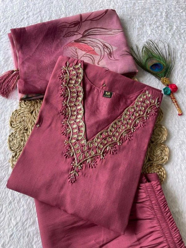Antique Fashion 1 Kurti Pent Dupatta Set  - XL