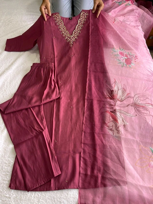 Antique Fashion 1 Kurti Pent Dupatta Set  - XL