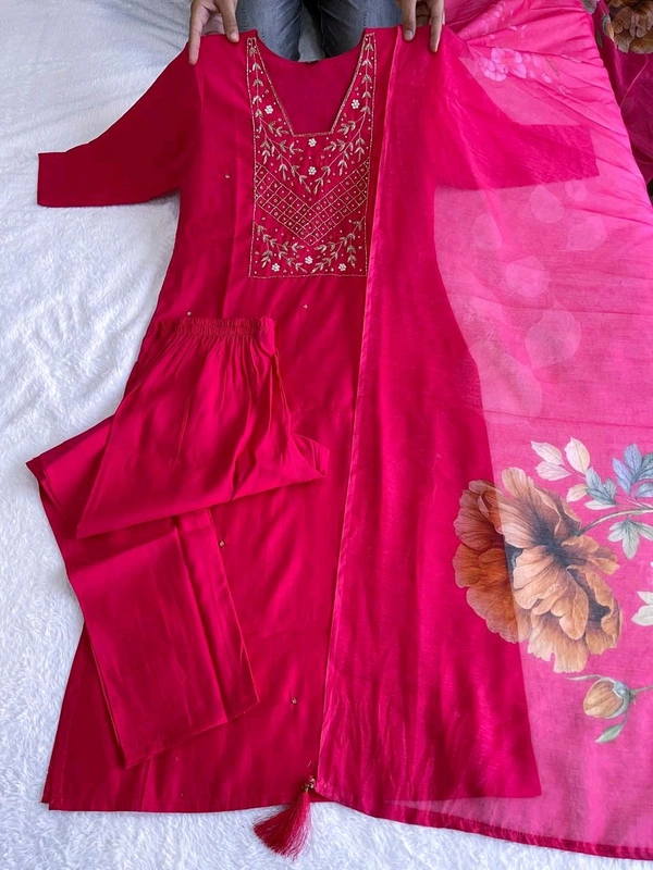 Antique Fashion 1 Kurti Pant Duppta Set  - S, colour 2