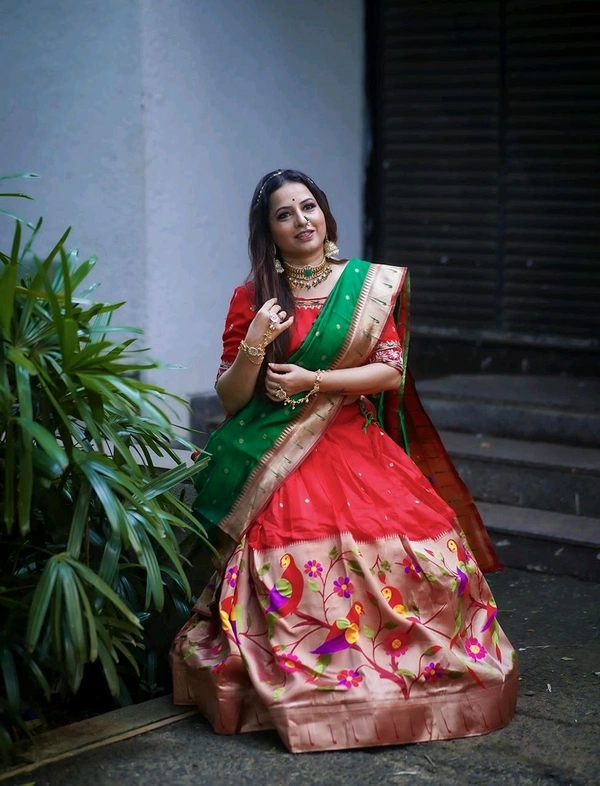Antique Fashion 1 South Indian Lehenga  - Stitched Blouse