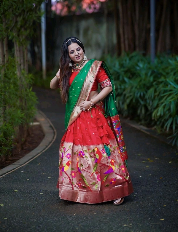 Antique Fashion 1 South Indian Lehenga  - Stitched Blouse