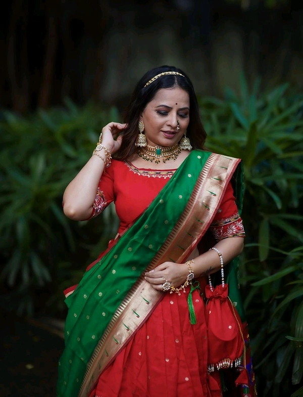 Antique Fashion 1 South Indian Lehenga  - Stitched Blouse