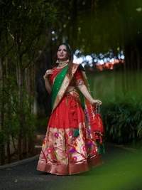 Antique Fashion 1 South Indian Lehenga  - Stitched Blouse