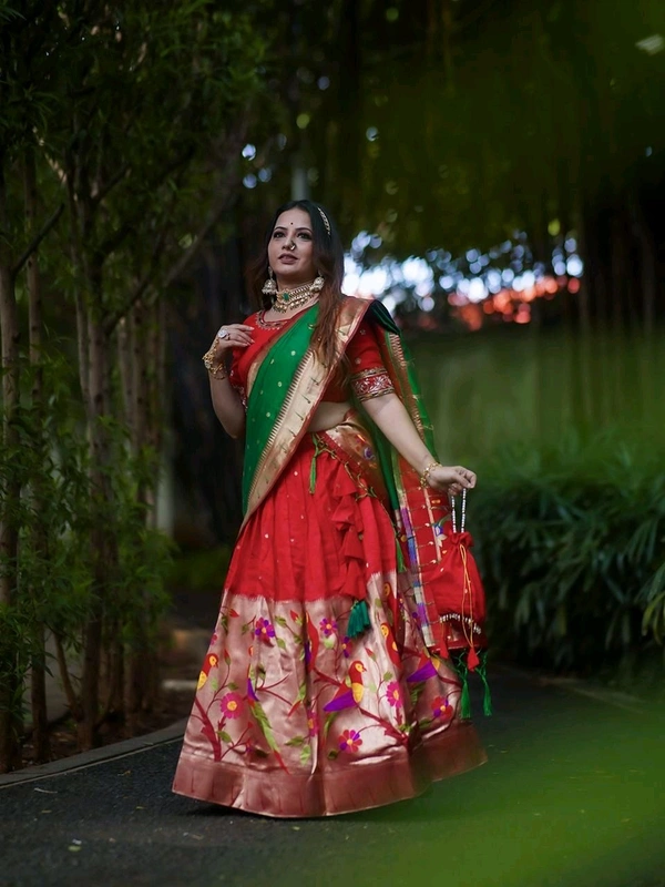 Antique Fashion 1 South Indian Lehenga  - Stitched Blouse