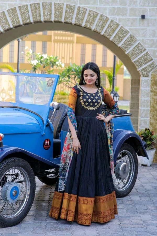 Antique Fashion 1 Gown Dupatta  - colour 3, S