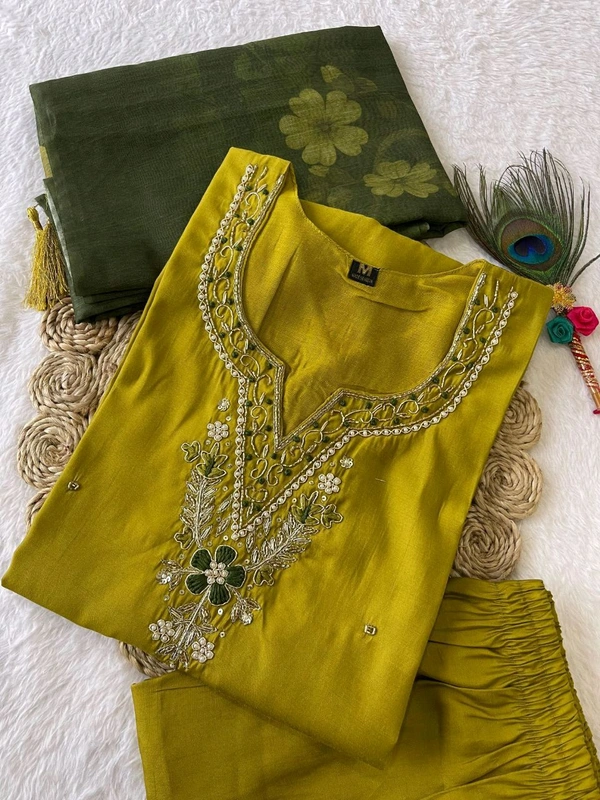 Antique Fashion 1 Kurti Pant Dupatta Set  - colour 1, S