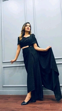 Antique Fashion 1 READY TO WEAR PREDRAPPED REAY TO WEAR SAREE WITH FULL STTICHED BLOUSE JIMMY CHOO FABRIC - l