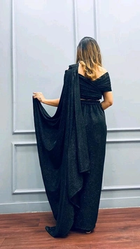 Antique Fashion 1 READY TO WEAR PREDRAPPED REAY TO WEAR SAREE WITH FULL STTICHED BLOUSE JIMMY CHOO FABRIC - l
