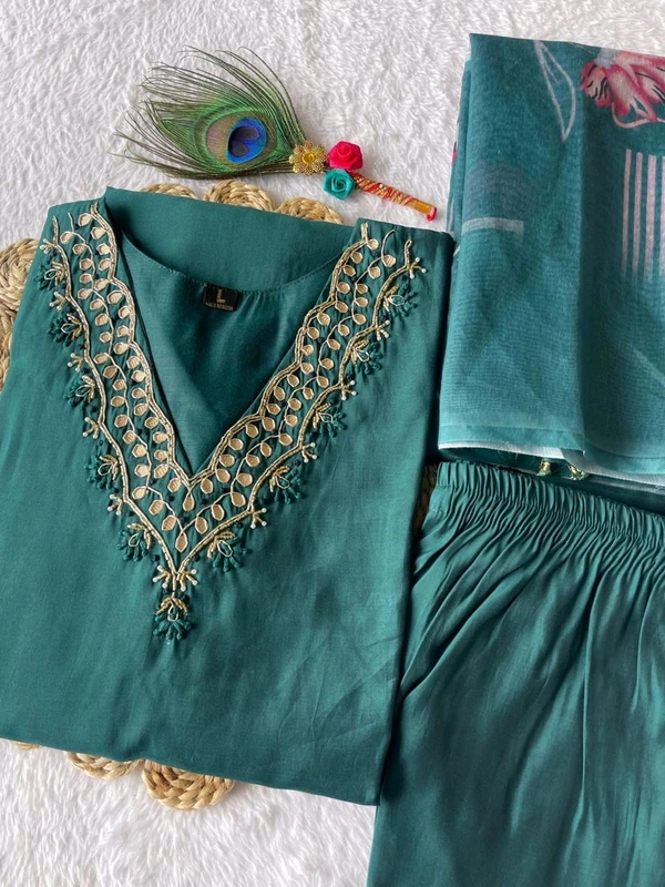 Antique Fashion 1 Kurti Pant Dupatta Set - colour 2, 2XL