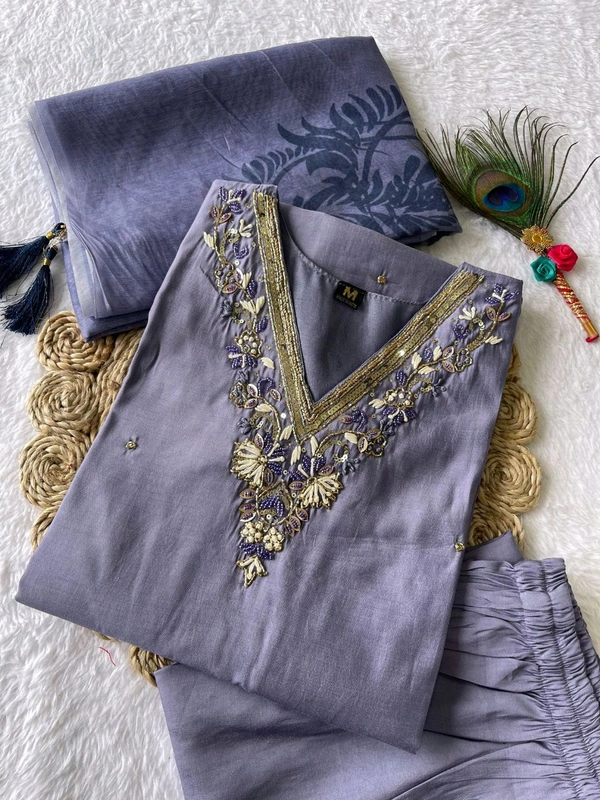 Antique Fashion 1 Kurti Pent Dupatta Set  - M, colour 2