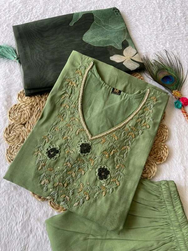 Antique Fashion 1 Kurti Pant Dupatta Set - XXL