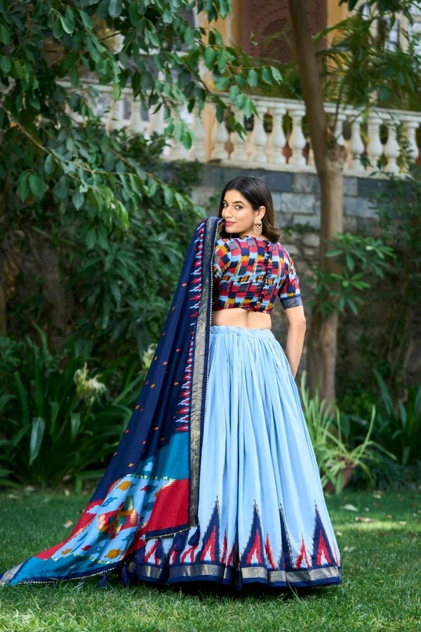 Antique Fashion 1 The lightweight yet luxurious Tussar silk fabric ensures comfort and elegance making this lehenga choli a must-have for every fashion connoisseur  - colour 2