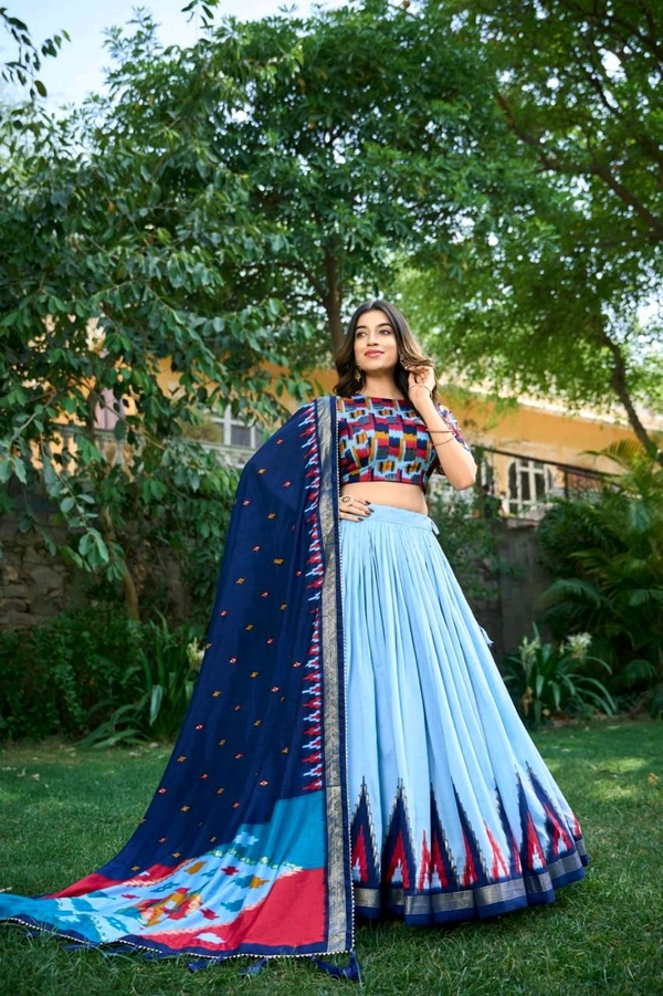 Antique Fashion 1 The lightweight yet luxurious Tussar silk fabric ensures comfort and elegance making this lehenga choli a must-have for every fashion connoisseur  - colour 2