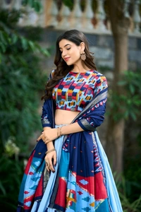 Antique Fashion 1 The lightweight yet luxurious Tussar silk fabric ensures comfort and elegance making this lehenga choli a must-have for every fashion connoisseur  - colour 2