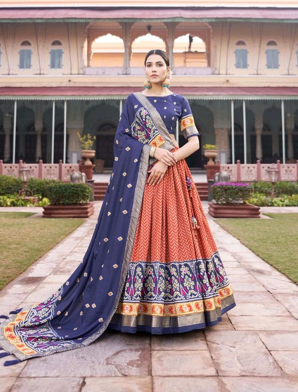 Antique Fashion 1 Step into the spotlight with confidence in our Tussar silk printed lehenga choli  crafted to perfection for every occasion  - colour 1