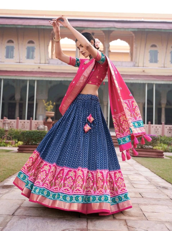 Antique Fashion 1 Step into the spotlight with confidence in our Tussar silk printed lehenga choli  crafted to perfection for every occasion  - colour 2
