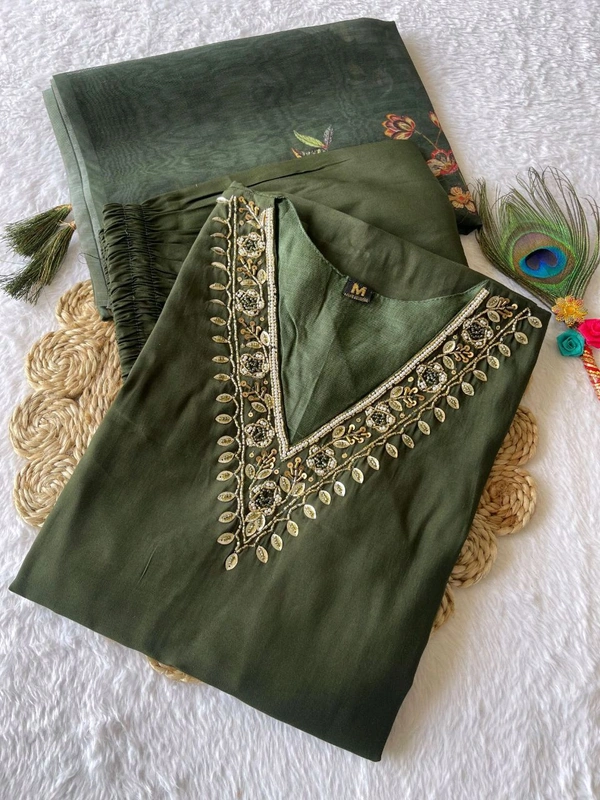 Antique Fashion 1 Kurti Pant Dupatta Set - 2XL, colour 1