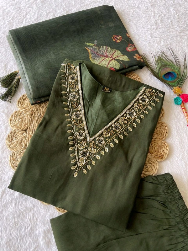 Antique Fashion 1 Kurti Pant Dupatta Set - 2XL, colour 1