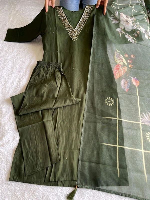 Antique Fashion 1 Kurti Pant Dupatta Set - M, colour 1