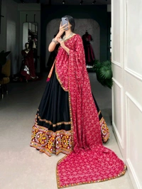 Antique Fashion 1 Wear something unique this Navaratri  beautiful colour combination with touch of Gamthi Work makes it look outstanding