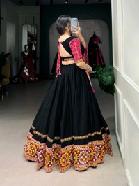 Antique Fashion 1 Wear something unique this Navaratri  beautiful colour combination with touch of Gamthi Work makes it look outstanding