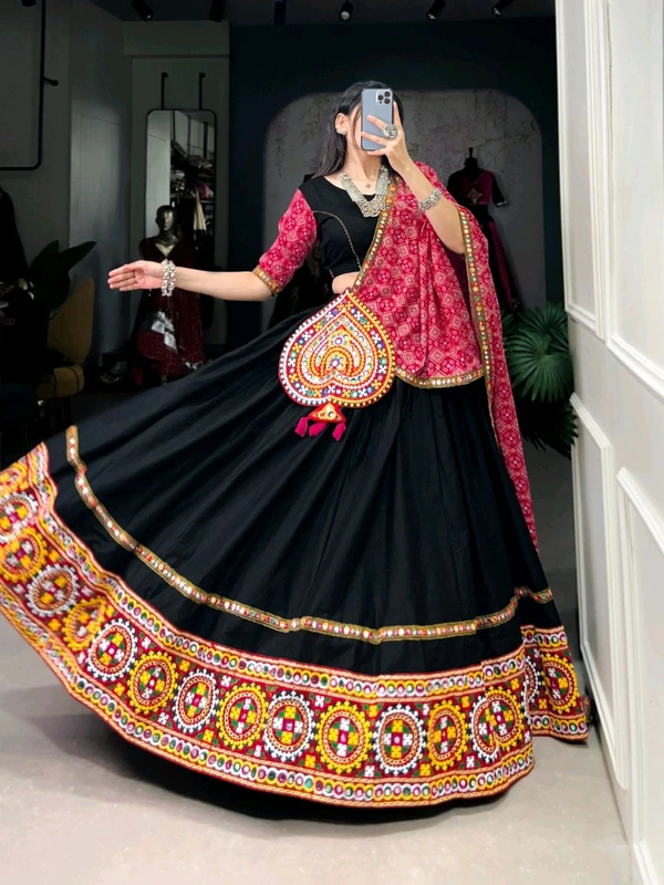Antique Fashion 1 Wear something unique this Navaratri  beautiful colour combination with touch of Gamthi Work makes it look outstanding