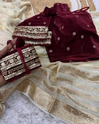 Antique Fashion 1 Sareeeee Love  - off white