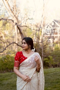 Antique Fashion 1 Beautiful Saare  - Sundown, Stitched Blouse