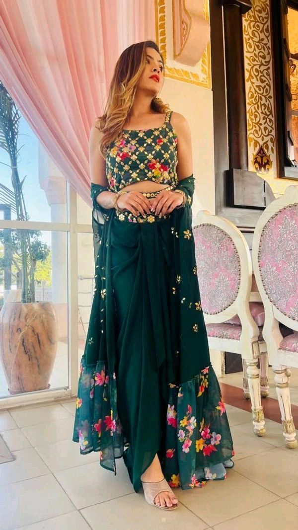 Antique Fashion 1 This wedding season flaunt ur haldi and mehendi look with this glamorous sarong dress - XXL, colour 2