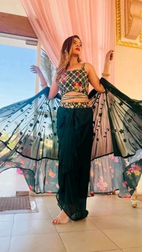 Antique Fashion 1 This wedding season flaunt ur haldi and mehendi look with this glamorous sarong dress - L, colour 2