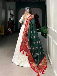 Antique Fashion 1 Experience timeless elegance with this beautiful lucknowi paper mirror work lehenga  - Designe 1