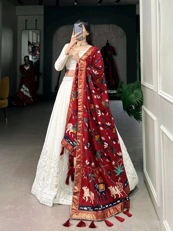 Antique Fashion 1 Experience timeless elegance with this beautiful lucknowi paper mirror work lehenga  - Designe 3