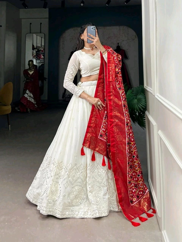 Antique Fashion 1 Experience timeless elegance with this beautiful lucknowi paper mirror work lehenga  - Designe 6