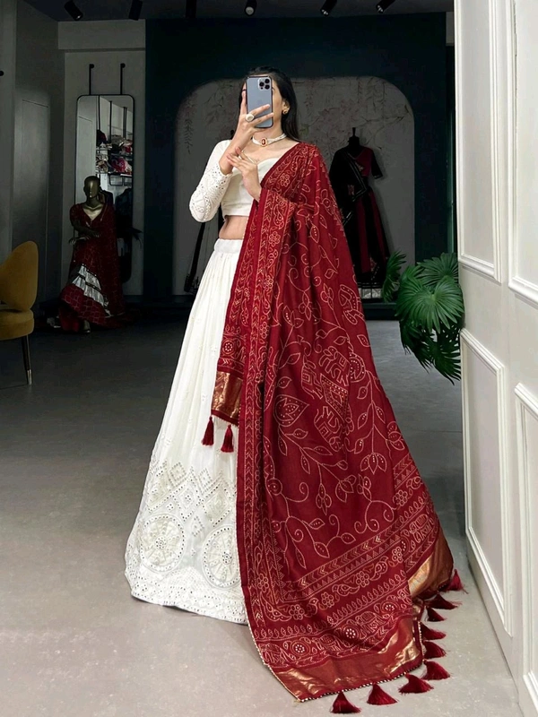 Antique Fashion 1 Experience timeless elegance with this beautiful lucknowi paper mirror work lehenga  - Designe 7