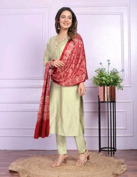Antique Fashion 1 Kurti Pant Dupatta Set Collection  - L, colour 1