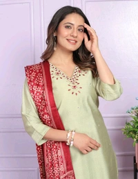 Antique Fashion 1 Kurti Pant Dupatta Set Collection  - L, colour 1