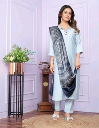 Antique Fashion 1 Kurti Pant Dupatta Set Collection  - L, colour 2