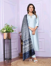 Antique Fashion 1 Kurti Pant Dupatta Set Collection  - L, colour 2