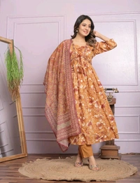Antique Fashion 1 Kurti Pant Dupatta Set  - M
