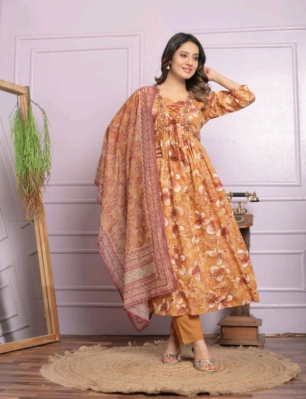 Antique Fashion 1 Kurti Pant Dupatta Set  - M
