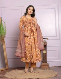 Antique Fashion 1 Kurti Pant Dupatta Set  - M