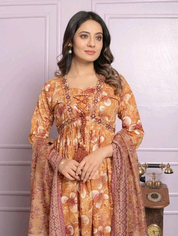 Antique Fashion 1 Kurti Pant Dupatta Set  - M