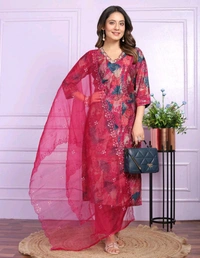 Antique Fashion 1 Kurti Pant Dupatta Set Collection  - M