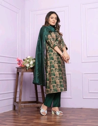 Antique Fashion 1 Kurti Pant Dupatta Set  - M