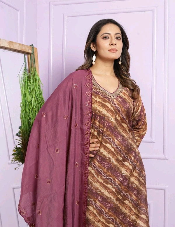 Antique Fashion 1 Kurti Pant Dupatta Set Collection  - L