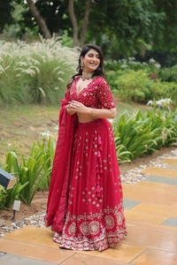 Antique Fashion 1 Without Blink Select this Designer Lehenga collection Made with Rangoli Silk With Sequins And thread Embroidered work Lehenga Choli with Dupatta 