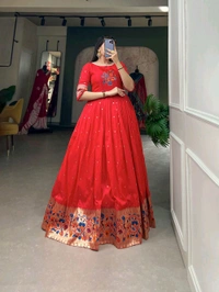 Antique Fashion 1 Woven with threads of tradition and dreams  the Jacquard silk Paithani dress embodies timeless elegance  - colour 2