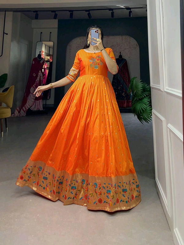Antique Fashion 1 Woven with threads of tradition and dreams  the Jacquard silk Paithani dress embodies timeless elegance  - colour 3