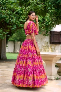 Antique Fashion 1 The chiffon floral print co ord set was the epitome of effortless elegance making her feel confident and beautiful  - colour 1